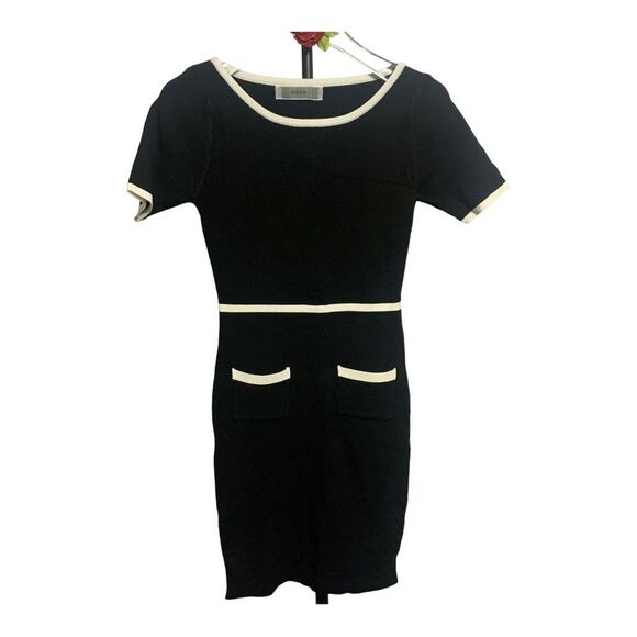 AURA Pullover Bodycon Stretchy Sweater Short Sleeves Dress - Picture 1 of 5
